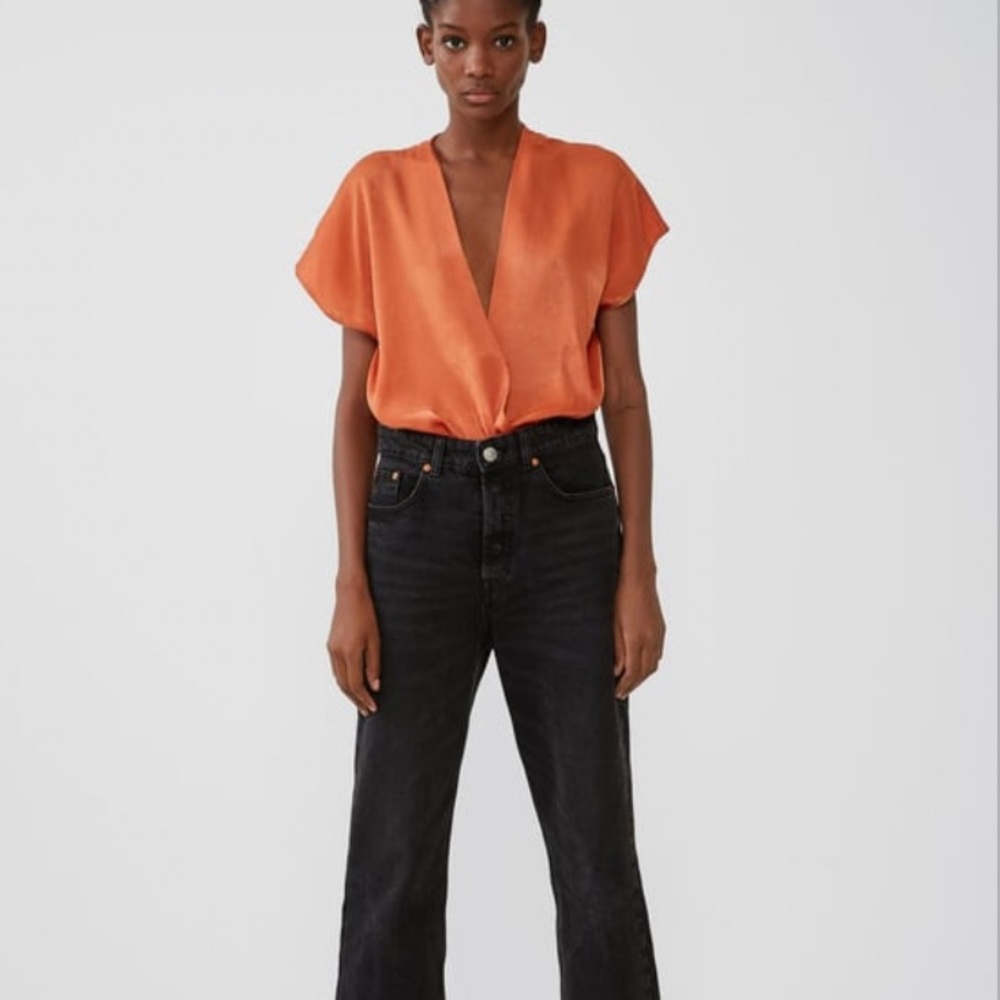 ❌SOLD • Orange Silk Bodysuit